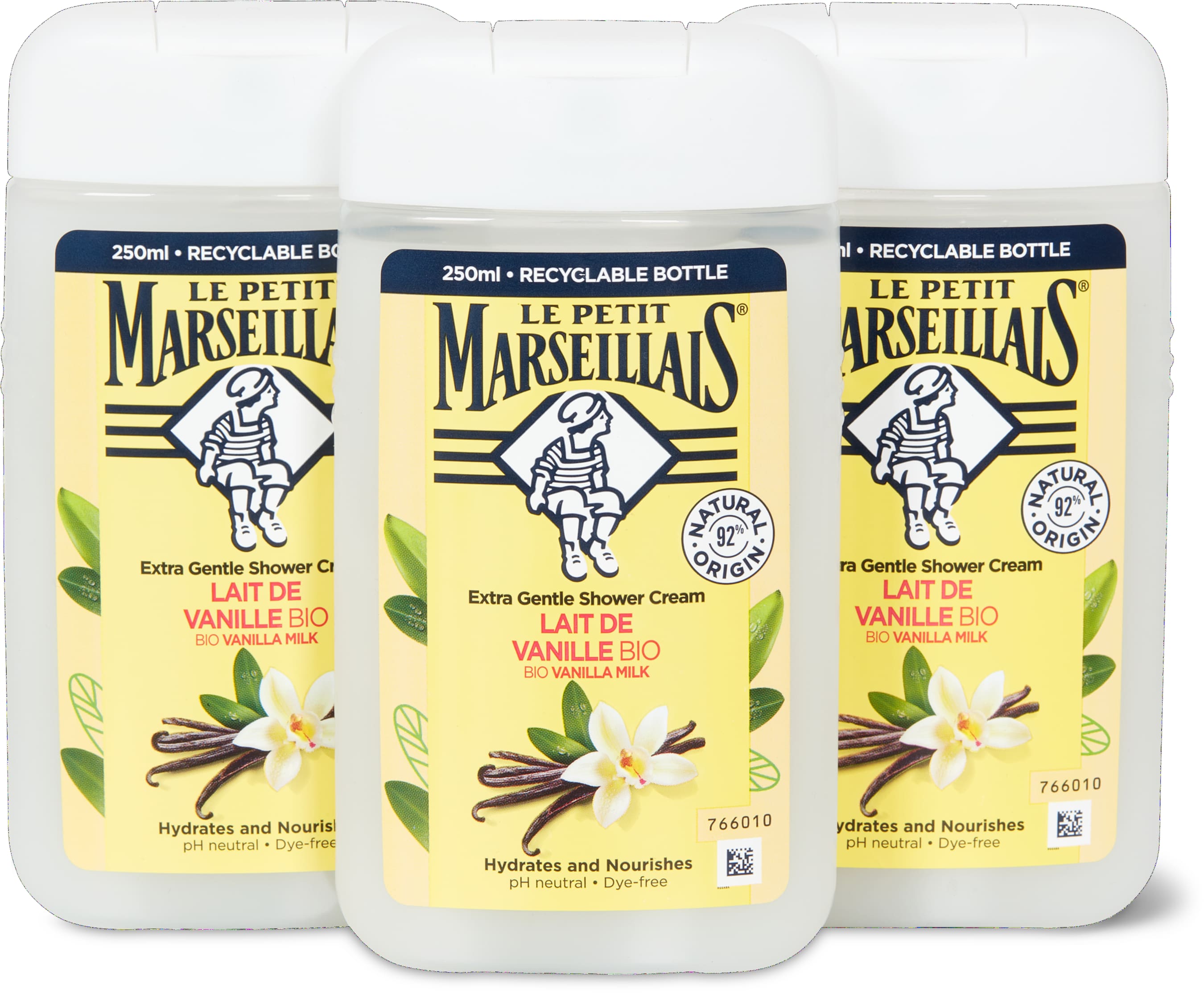 Le Petit Marseillais Duschcreme Vanillemilch 3x250ml